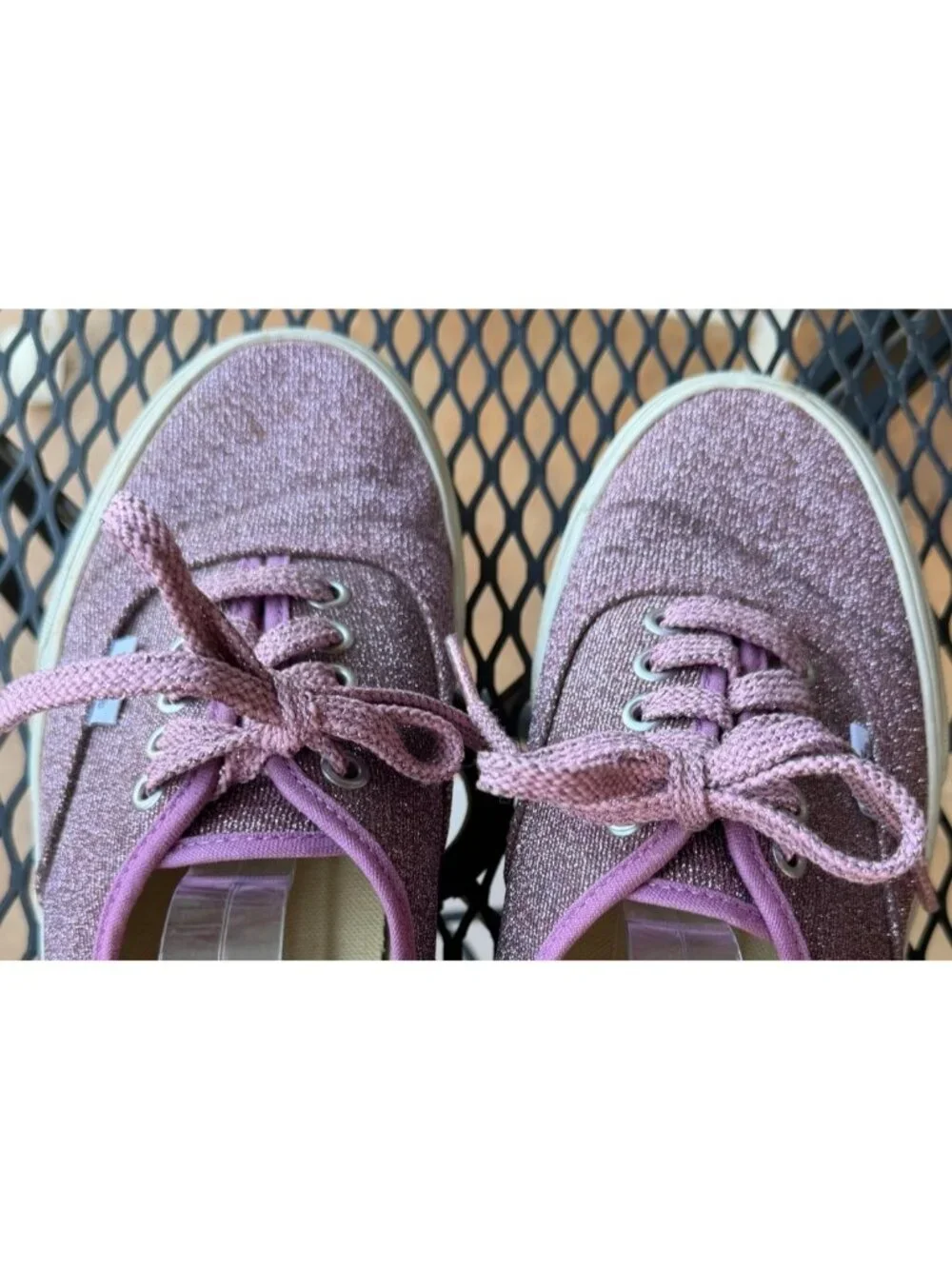 Vans Off The Wall Mauve Sparkle Glitter Low Top Skater Sneakers Women's Size 8